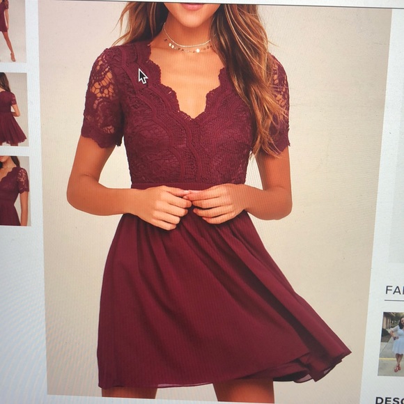 Lulus Dresses & Skirts - Lulu’s burgundy mid thigh dress. Size S.